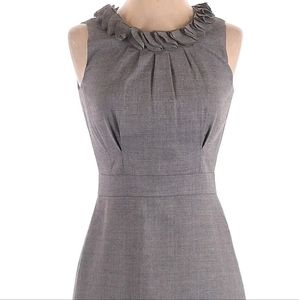 JCrew Wool Ruffle Neck Gray Dress